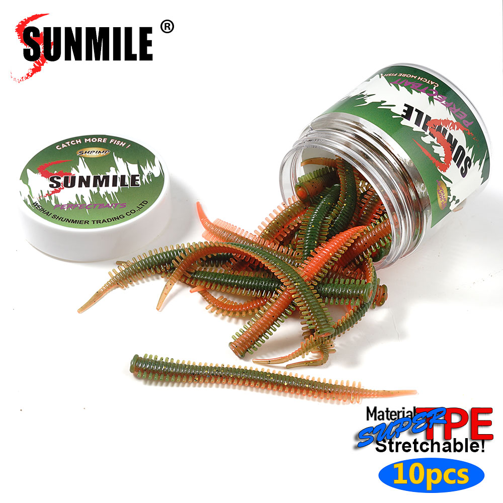 Fishing Equipment For Trout - SUNMILE 10pcs Sand Worm Lures 8.2cm