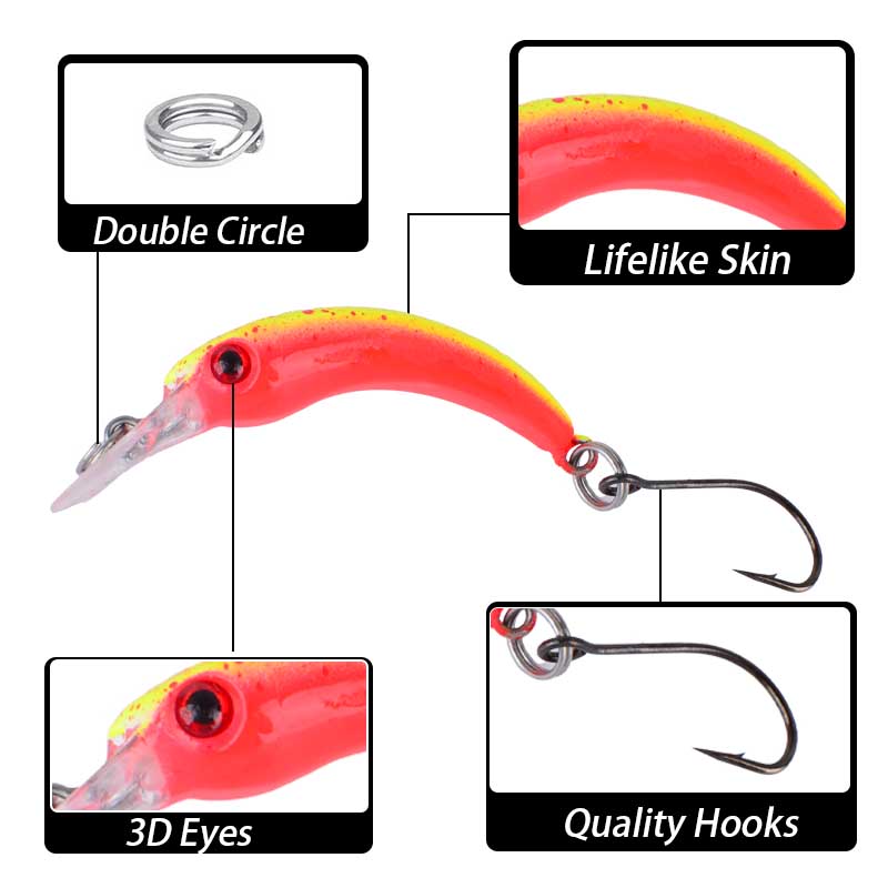 8Pcs Slow Sinking Fishing Lure - Fishing Equipment For Trout 评论和价格