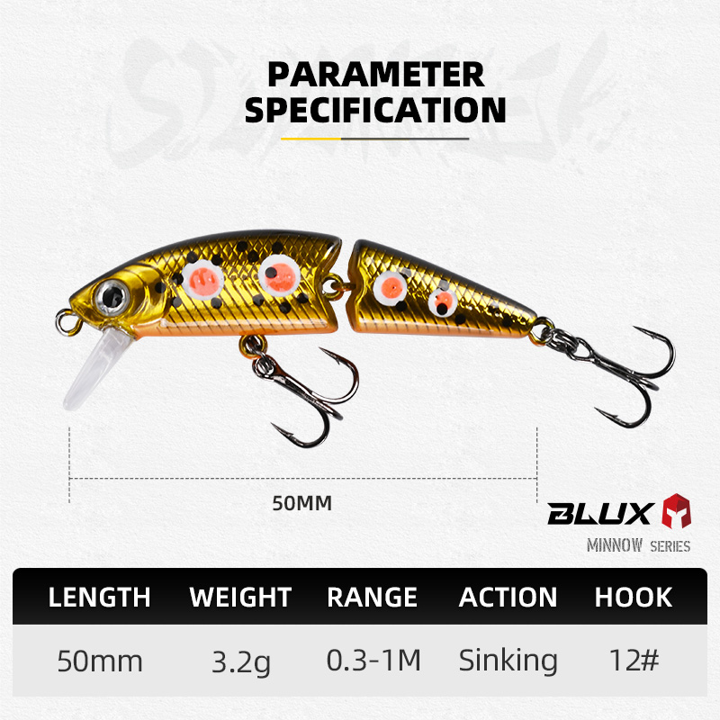 BLUX DR. Minnow Joint 50S Swim - Fishing Equipment For Trout 评论和价格