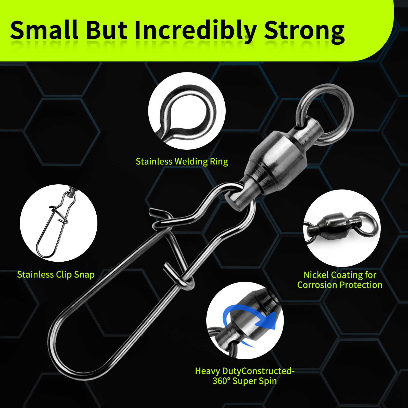 9KM 10PCS Ball Bearing Swivel  - Fishing Equipment Set 评论和价格