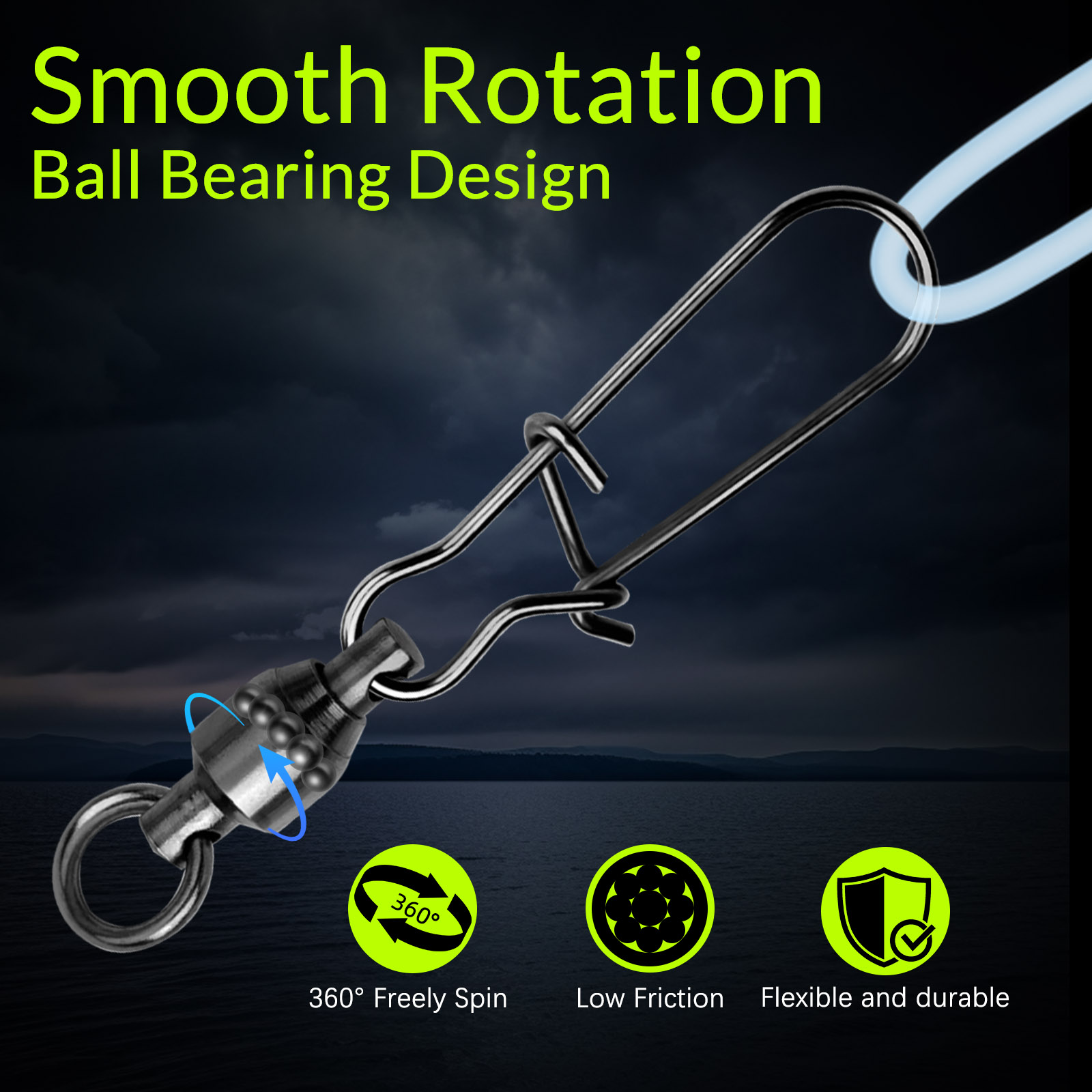 9KM 10PCS Ball Bearing Swivel  - Fishing Equipment Set 评论和价格