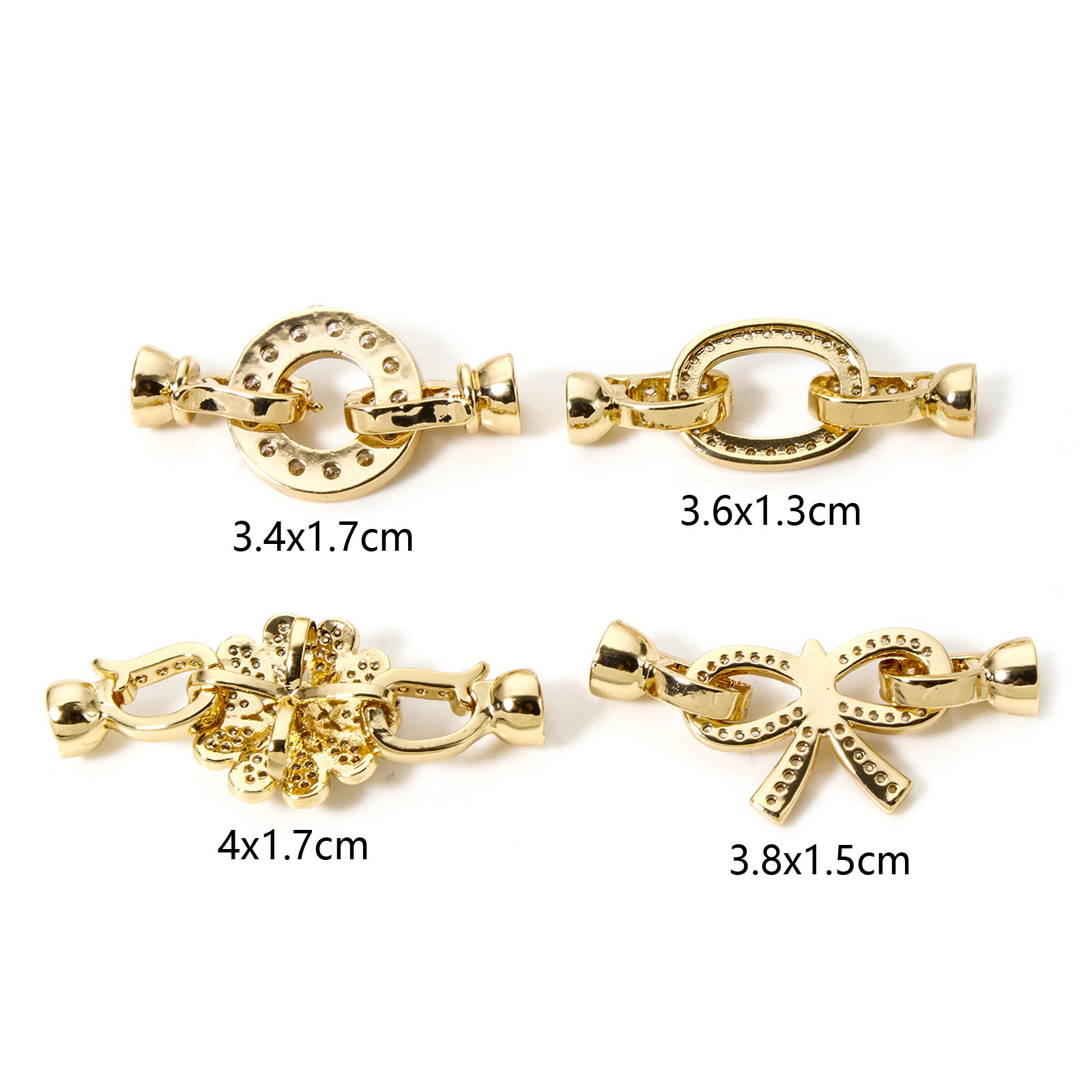 1pc Brass Fold Over Clasps Gol - Circle Hook Set 评论和价格